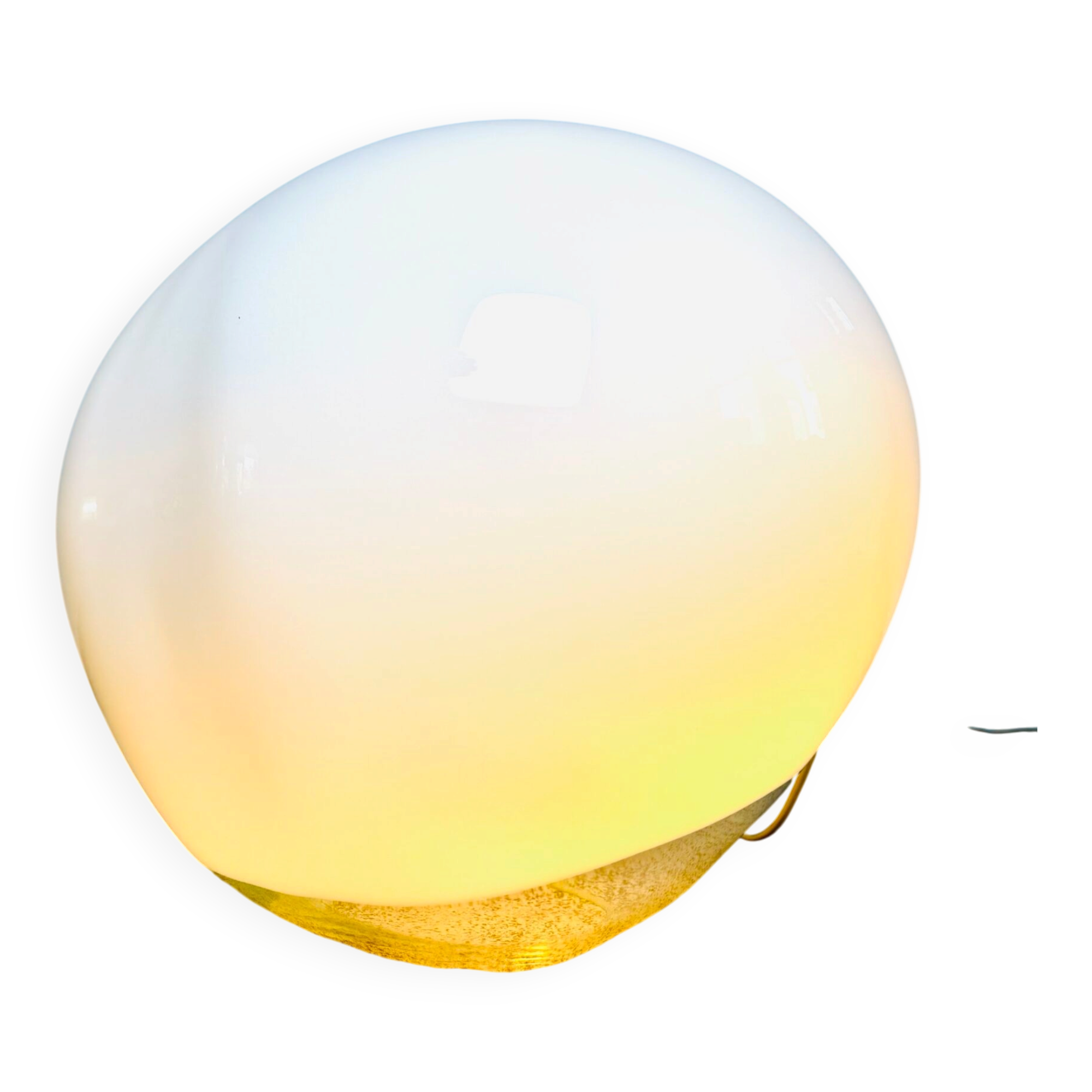 Large 'Nessa' Murano Glass Sphere Lamp In Opal White By Gino Vistosi For Vistosi, Italy 1970S