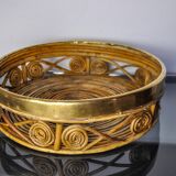 Rattan and brass centerpiece, Italy, 1970