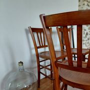 Set of 4 vintage bistro chairs in wood - brasserie style