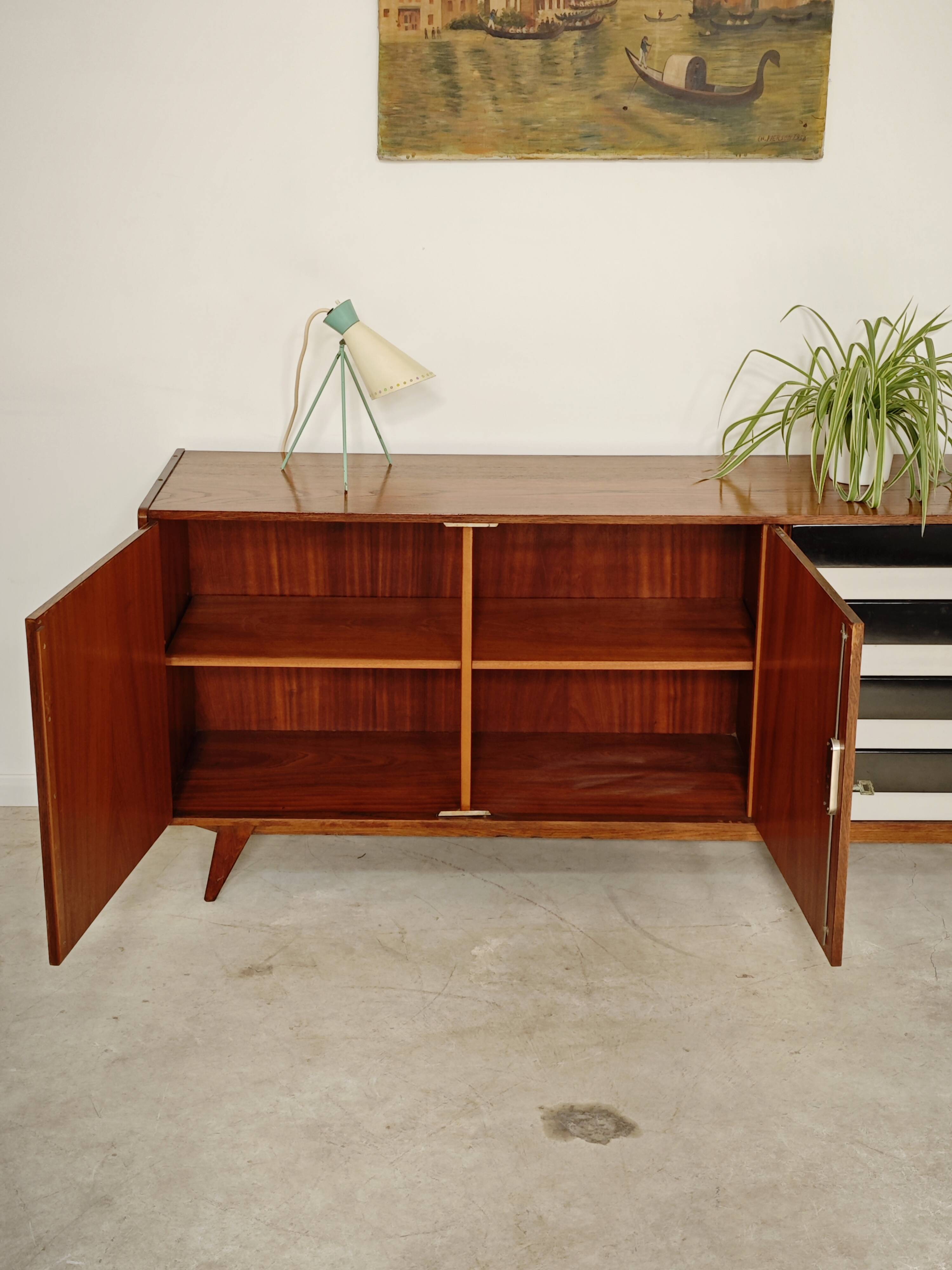 Black and white U 460 sideboard by Jiri Jiroutek for Interier Praha 1960