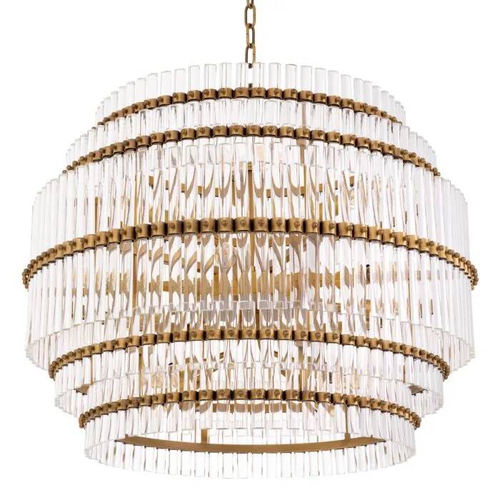 Eichholtz Scottsdale Chandelier in antique brass and glass