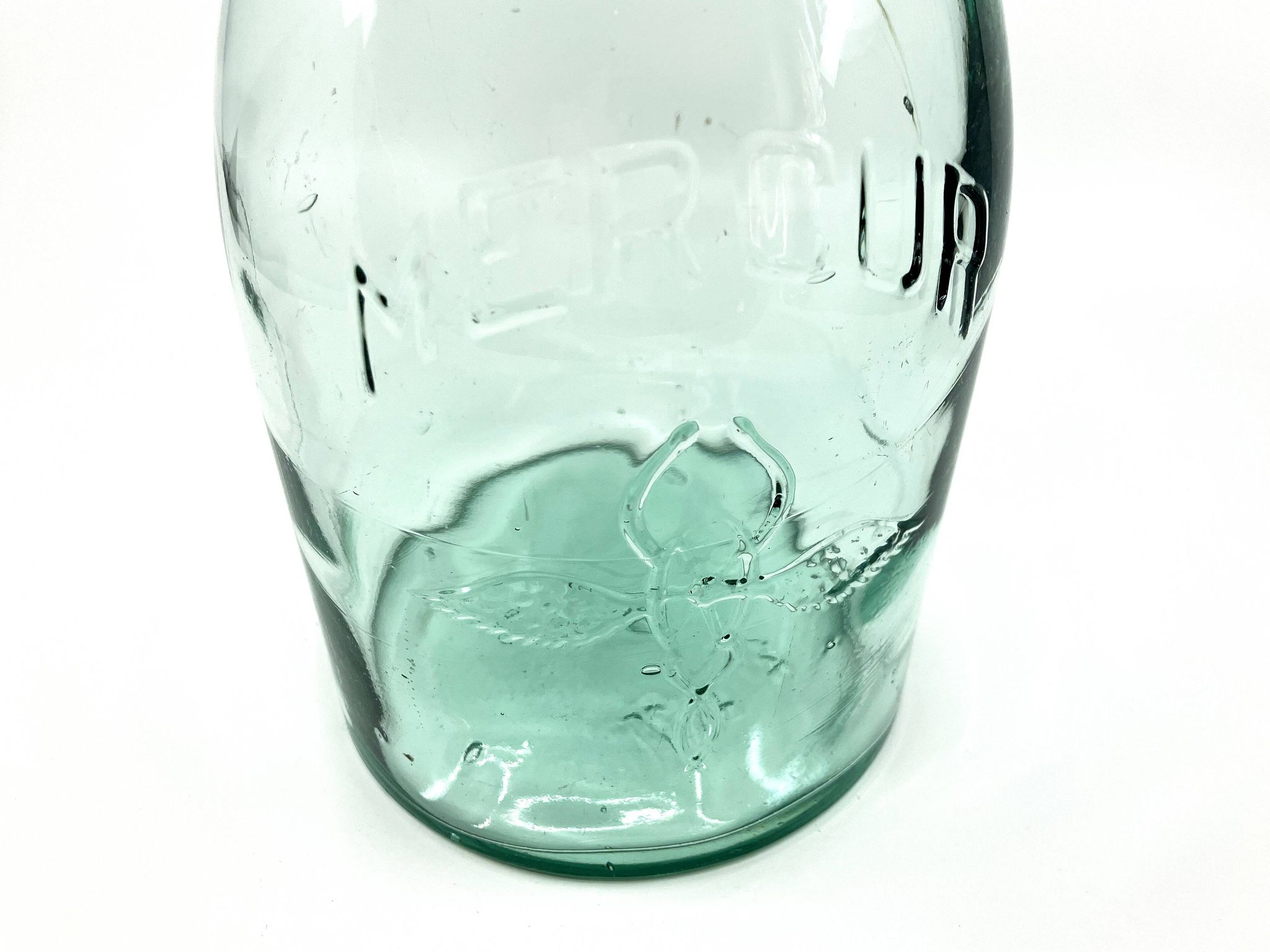 Grande bouteille "Mercur" en verre et bouchon en céramique • 2L • 1930