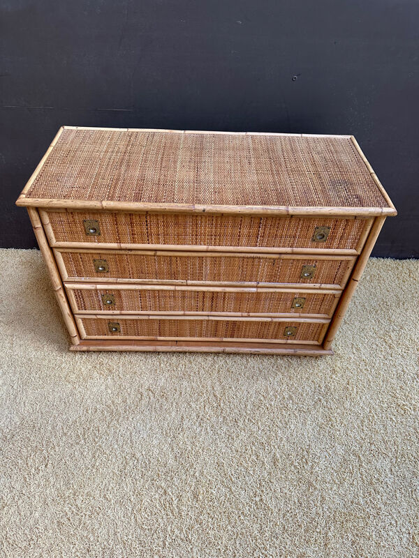 Commode en bambou et rotin Dal Vera