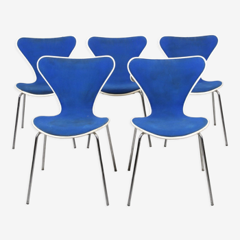 5 chaise bleue « Butterfly » d'Arne Jacobsen, Series 7