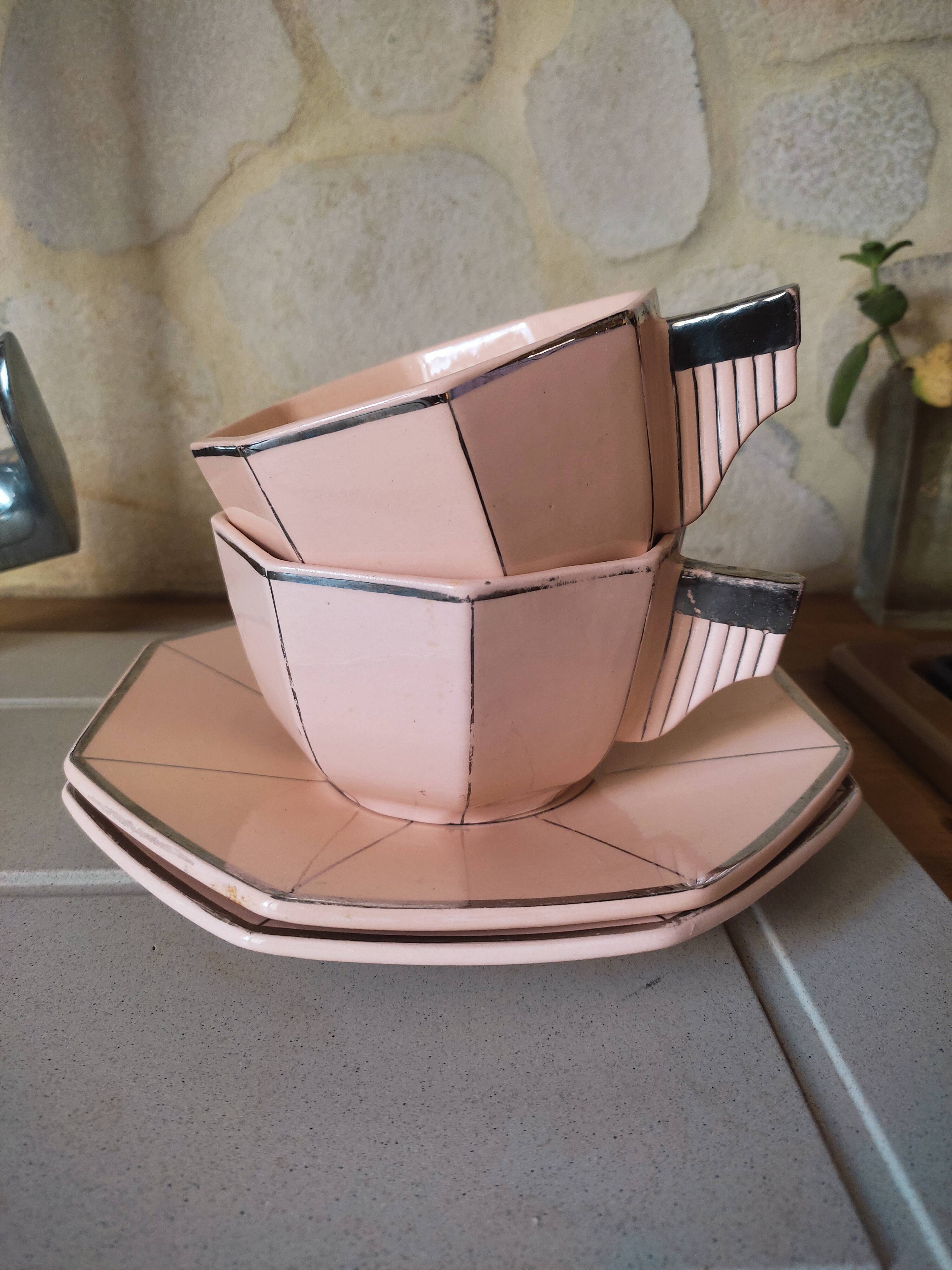 Duo de tasses petit-déjeuner Longwy