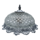 Vintage Ghidini brass and glass ceiling light | Italy, 1960s