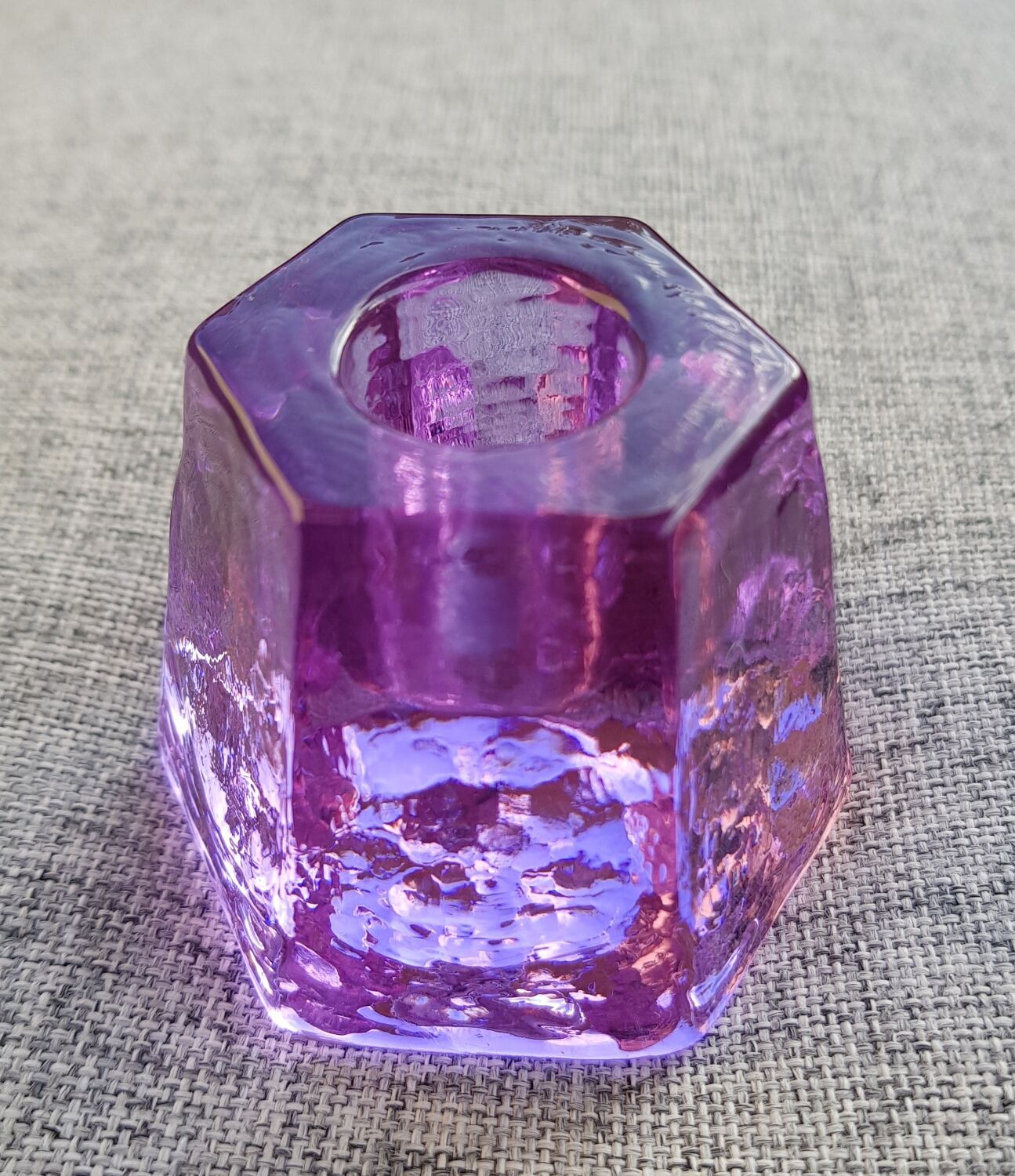Swedish Konst Glashyttan Urshult glass candle holder