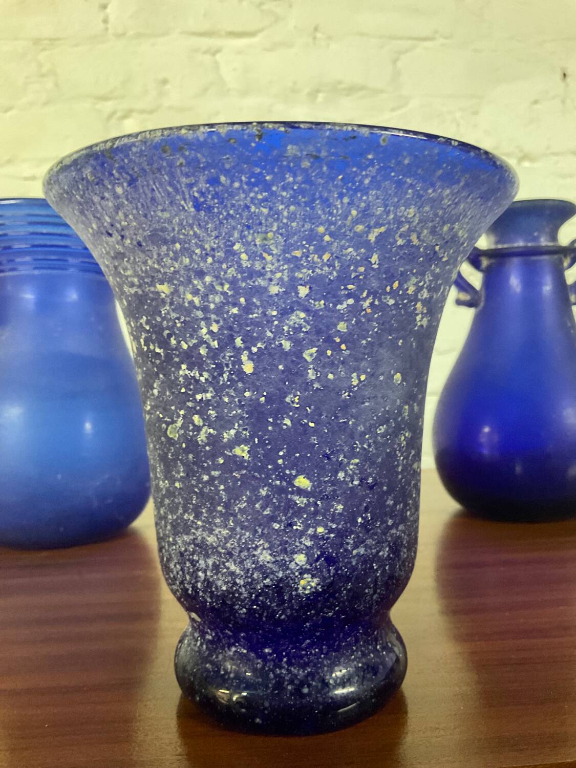 Series of 3 Murano “Scavo” vases in glass paste from the 60s and 70s