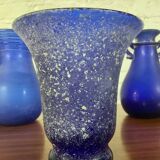 Series of 3 Murano “Scavo” vases in glass paste from the 60s and 70s