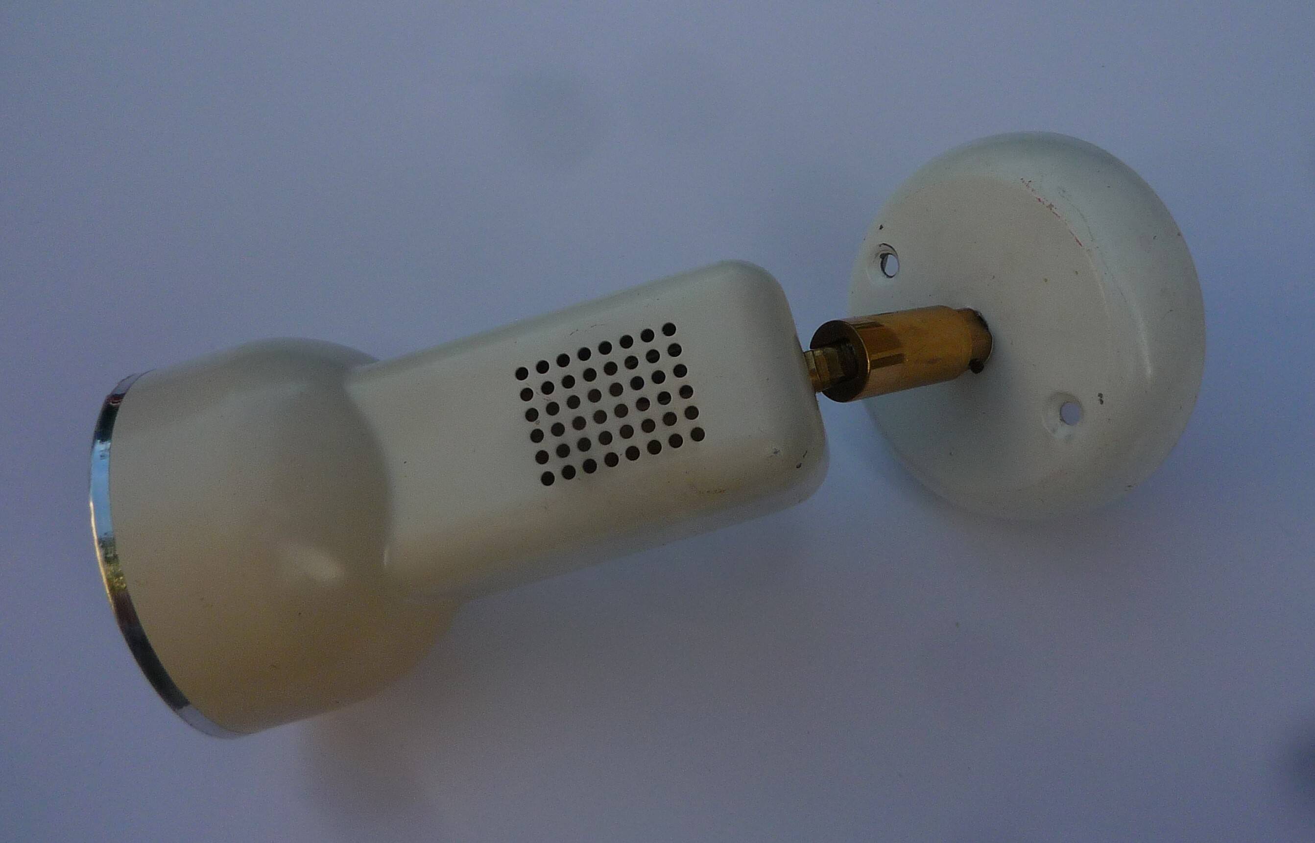 Small wall spot in white metal, vintage 1980