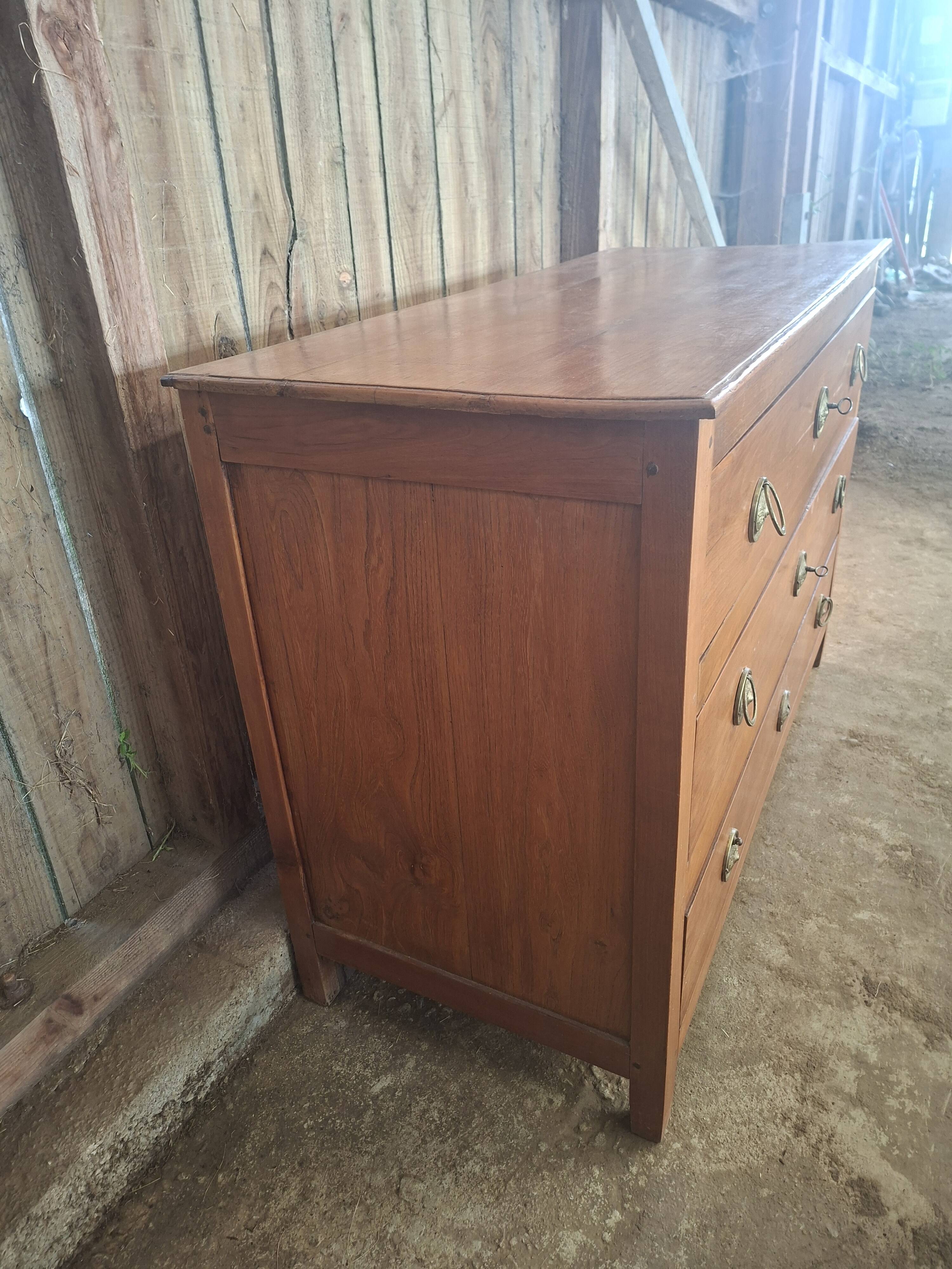 Louis XVI period commode in solid cherry wood (ombp)