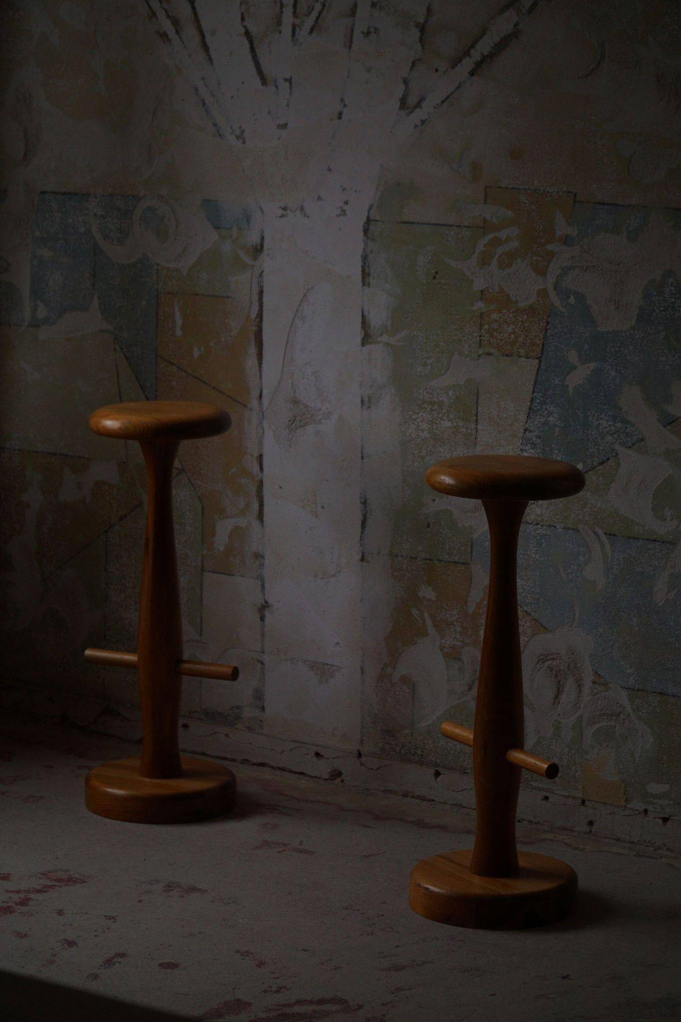 Set of 3 oak bar stools, mid-century Danish modern, Rainer Daumiller, 1960s.