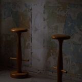 Set of 3 oak bar stools, mid-century Danish modern, Rainer Daumiller, 1960s.