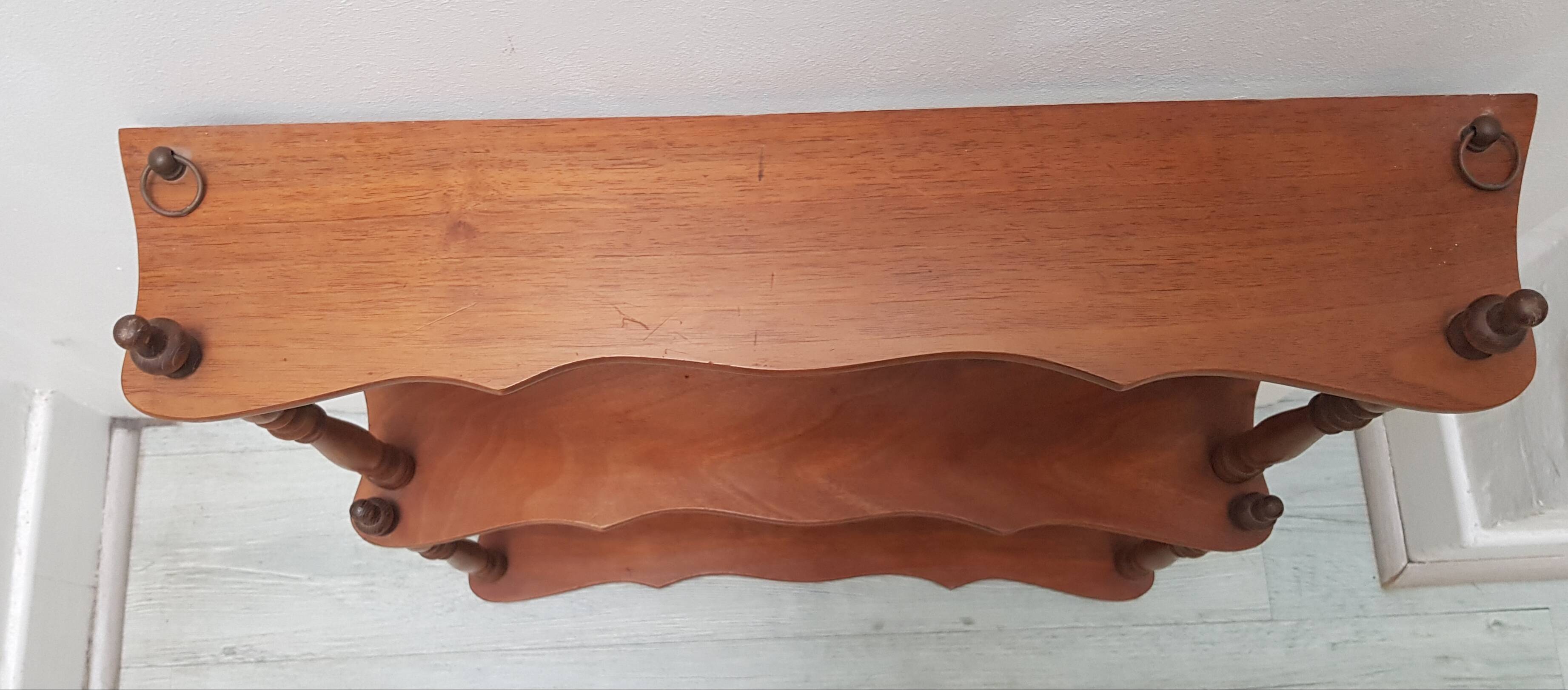 Turned wooden shelf
