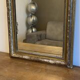 Louis Philippe gilded mirror late 19th century. Polychrome decoration.