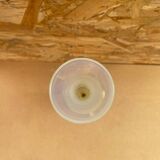 Ancien Vase Soliflore Opaline Blanche Avec Reflets Vintage