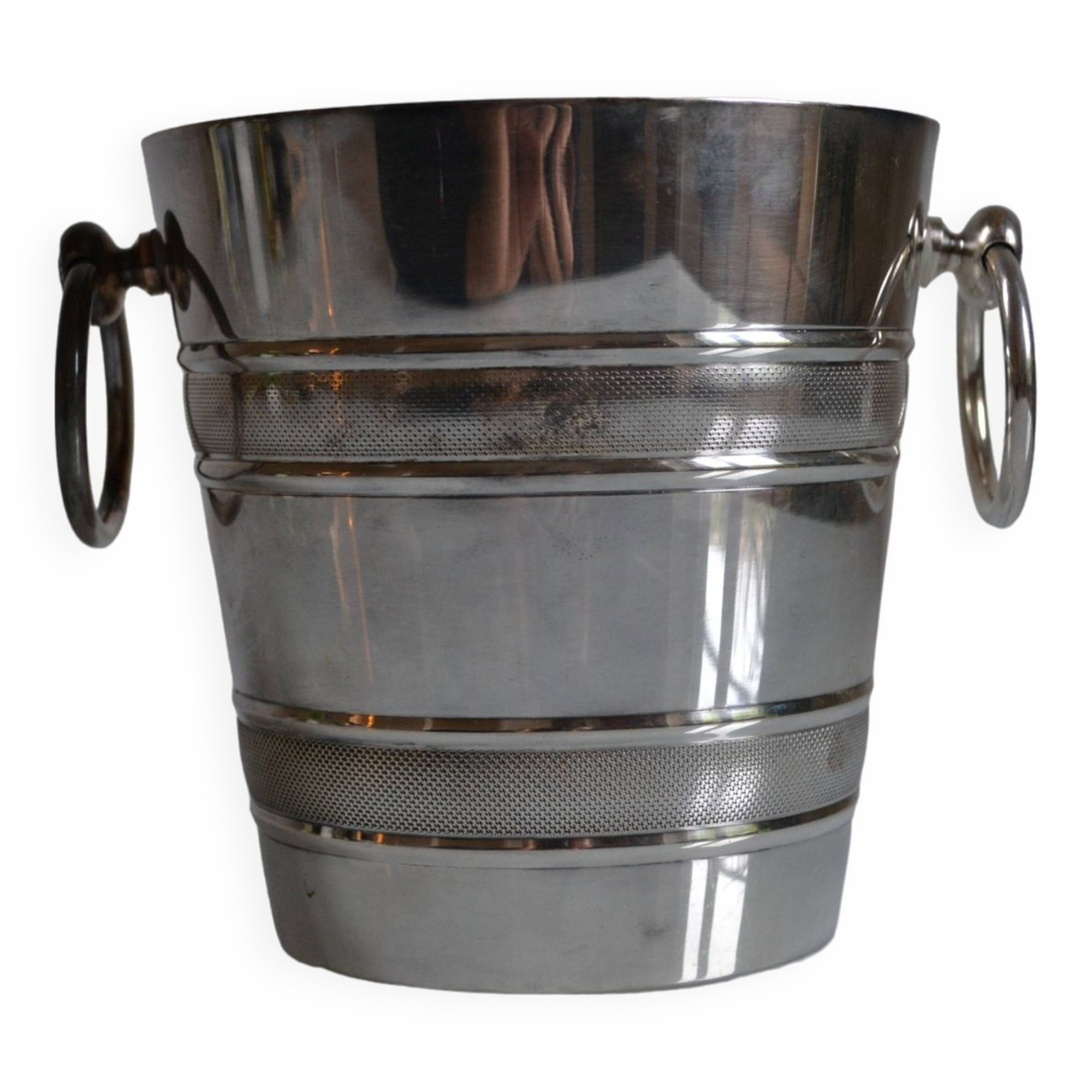 Vintage silver metal ice bucket