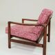 Scandinavian armchair red lobster mid century modern design 1965