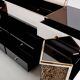 Leopard velvet mirror brass chrome sideboard Michel Pigneres 1969