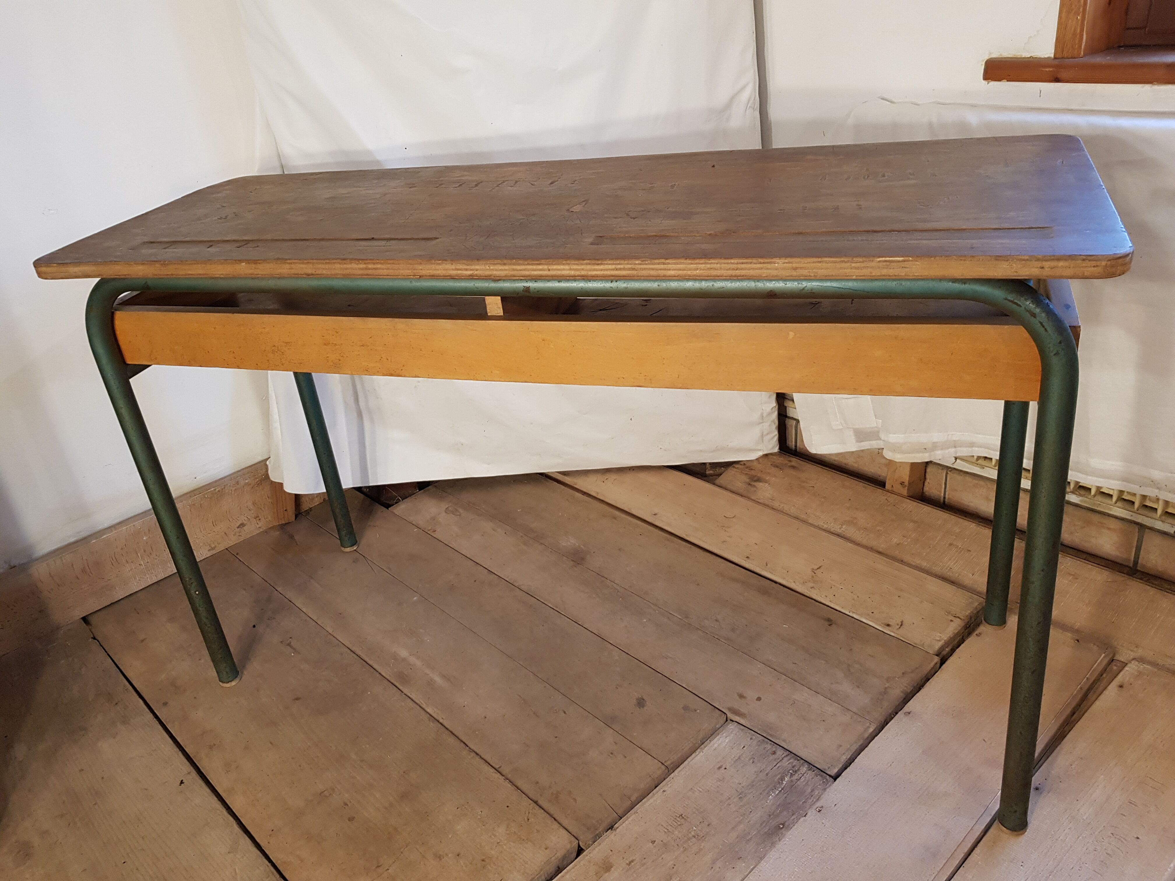 Table desk double school desk 1960