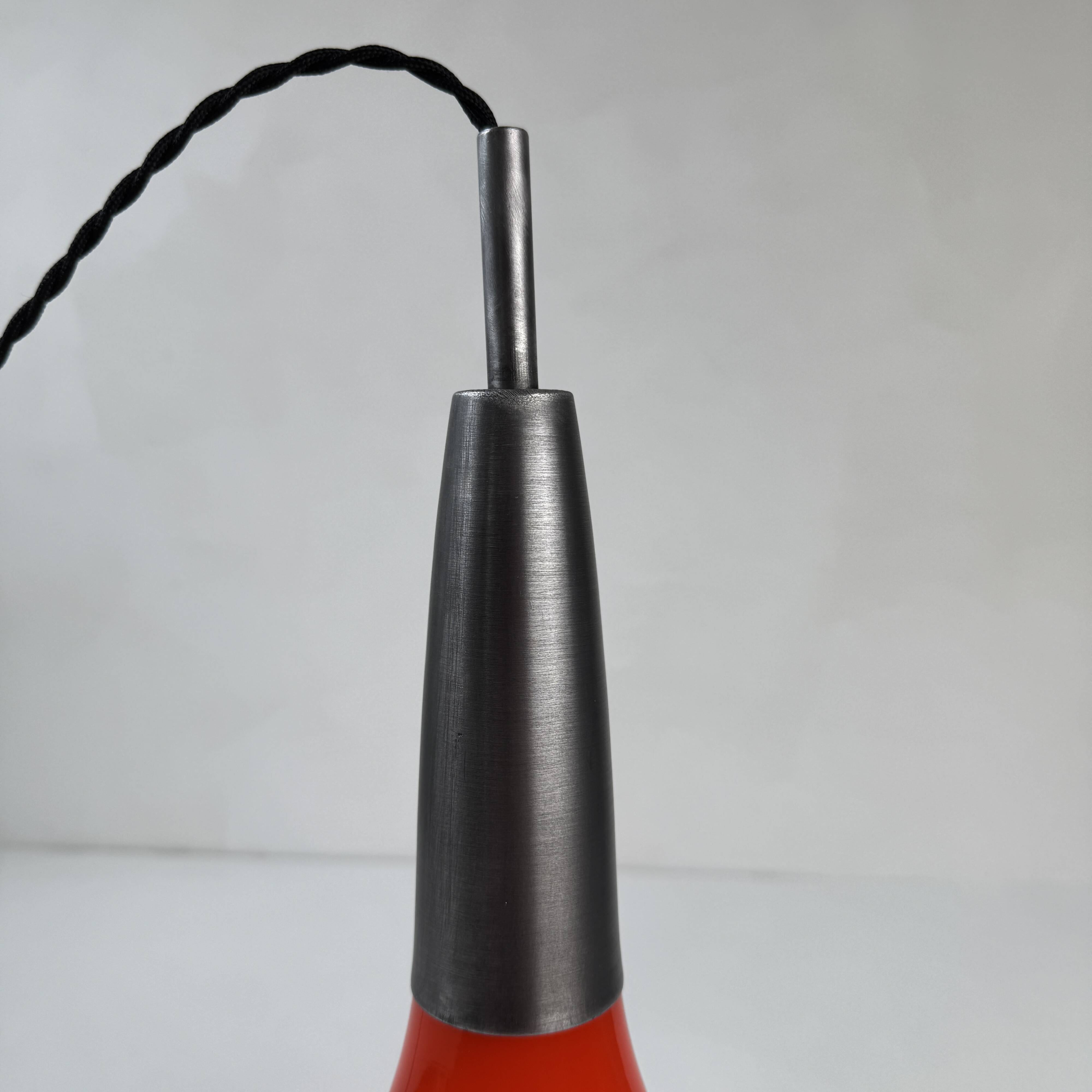 Vintage orange drop lighting suspension 1970
