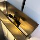 Pair of stainless steel and brass wall lights