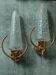 Pair of glass and gilded metal wall lamps