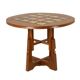 Guillerme and Chambron. Oak and ceramic side table. 1970s-80s.