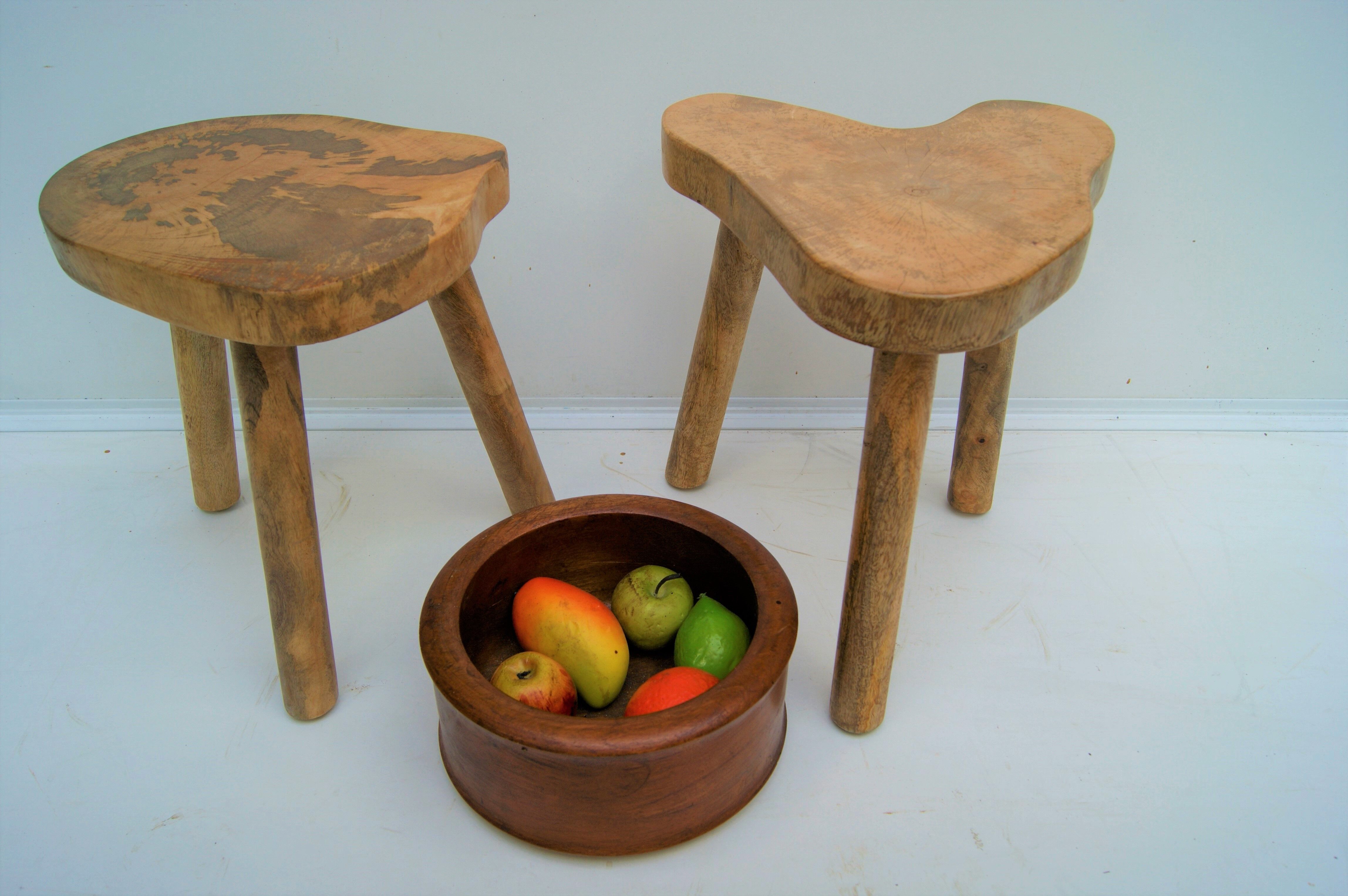 Pair of low tables harnesses mango wood