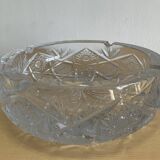 Large vintage pocket tray or ashtray in chiseled Bohemian crystal