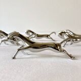 6 silver-plated knife rests in the shape of a horse. 1960s.