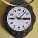 Vintage formica clock silent wall pendulum "Odo black gold"