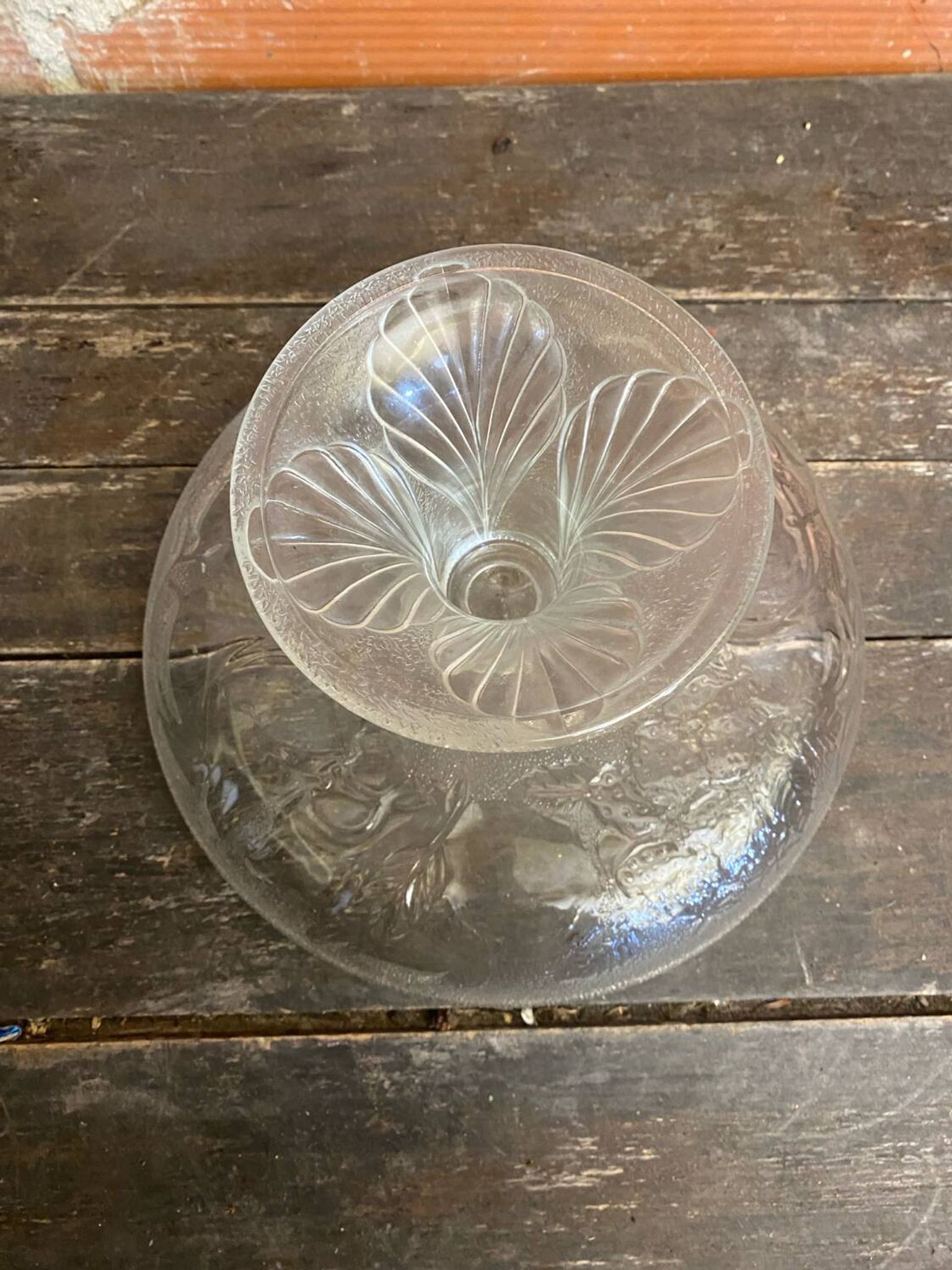 Vintage Fruit Bowl Old Molded Glass Plate Decor Fruits #D657