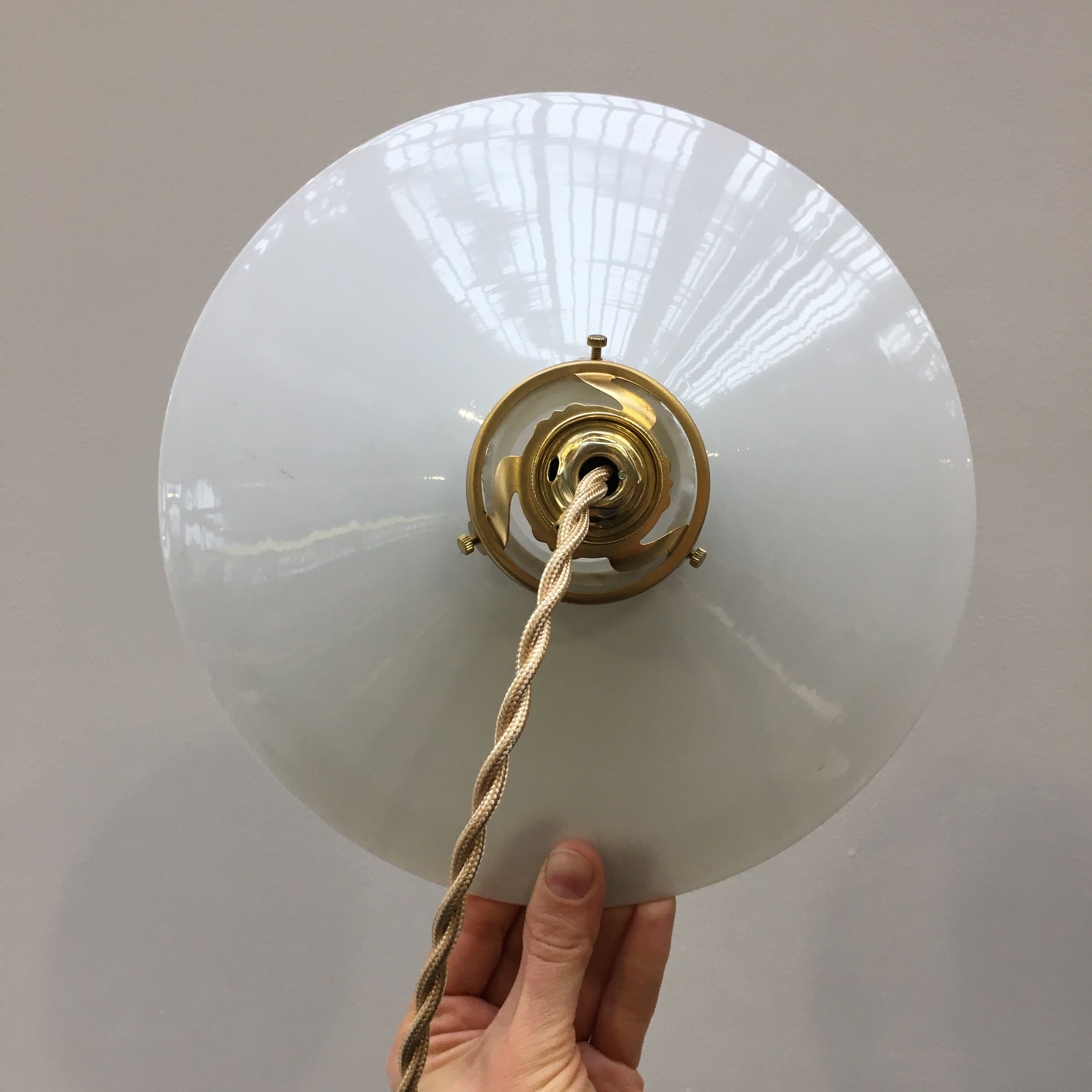 Suspension en opaline blanche