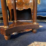 Empire circular pedestal table on 3 columns in mahogany with bronze marble top X