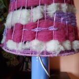 Digoin sandstone lamp from the 70s wool lampshade