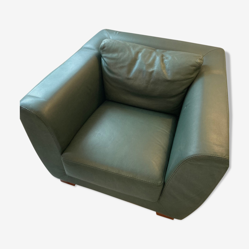 Fauteuil Crozatier - cuir - vert | Selency