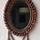 Miroir cadre perles bois