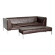 Leather sofa by B&B Italia and bench set — genuine Italian design, excellent condition.