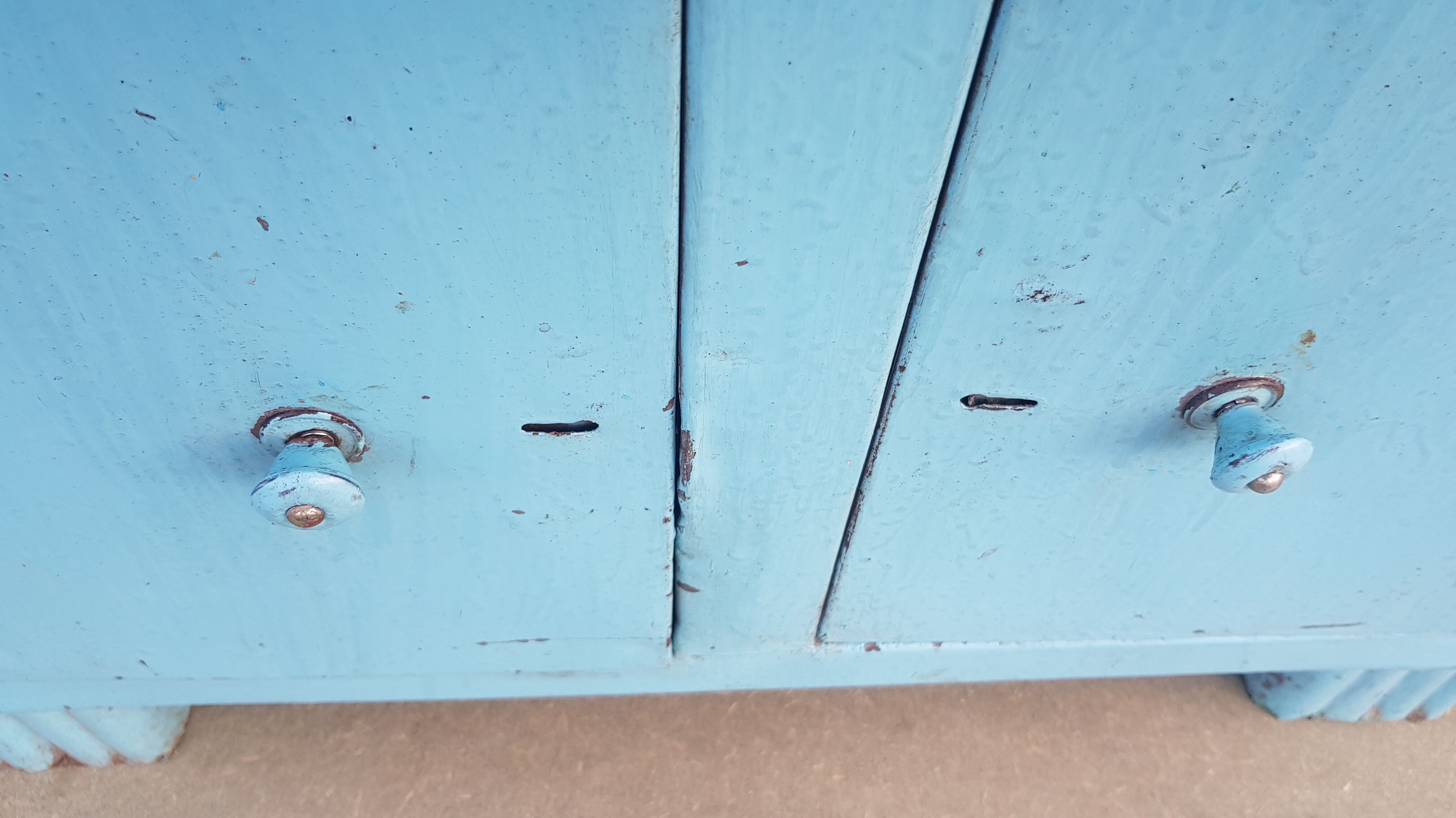 Old metal workshop furniture original turquoise patina