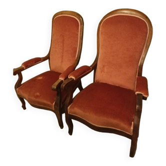 Set of two Voltaire armchairs