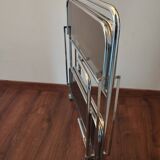 Vintage iron and smoked glass serving trolley