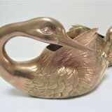 Two vintage solid brass brass zoomorphic pot pot cache