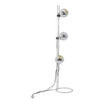 Chromed metal floor lamp. 1970s.