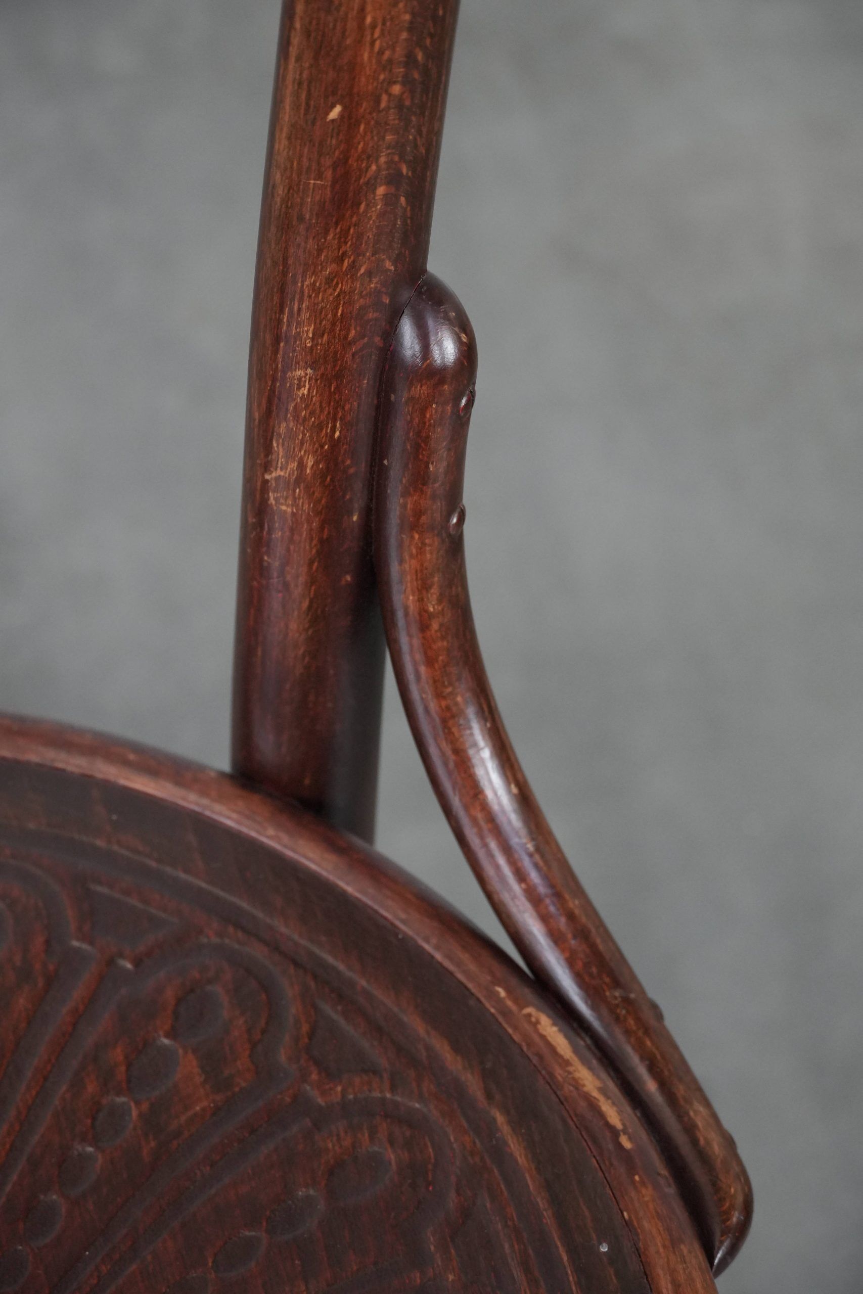 Vintage timeless wooden Cosmos bistro design chair with beautiful carvings