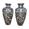 19th century partitioned enamel vases