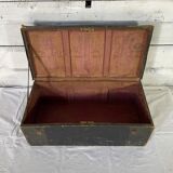 Old black canvas trunk