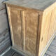Old counter with sliding doors in raw wood