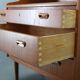 Meuble de salle de bain/bureau danois en teck restauré, avec miroir et bureau coulissant, années 1960