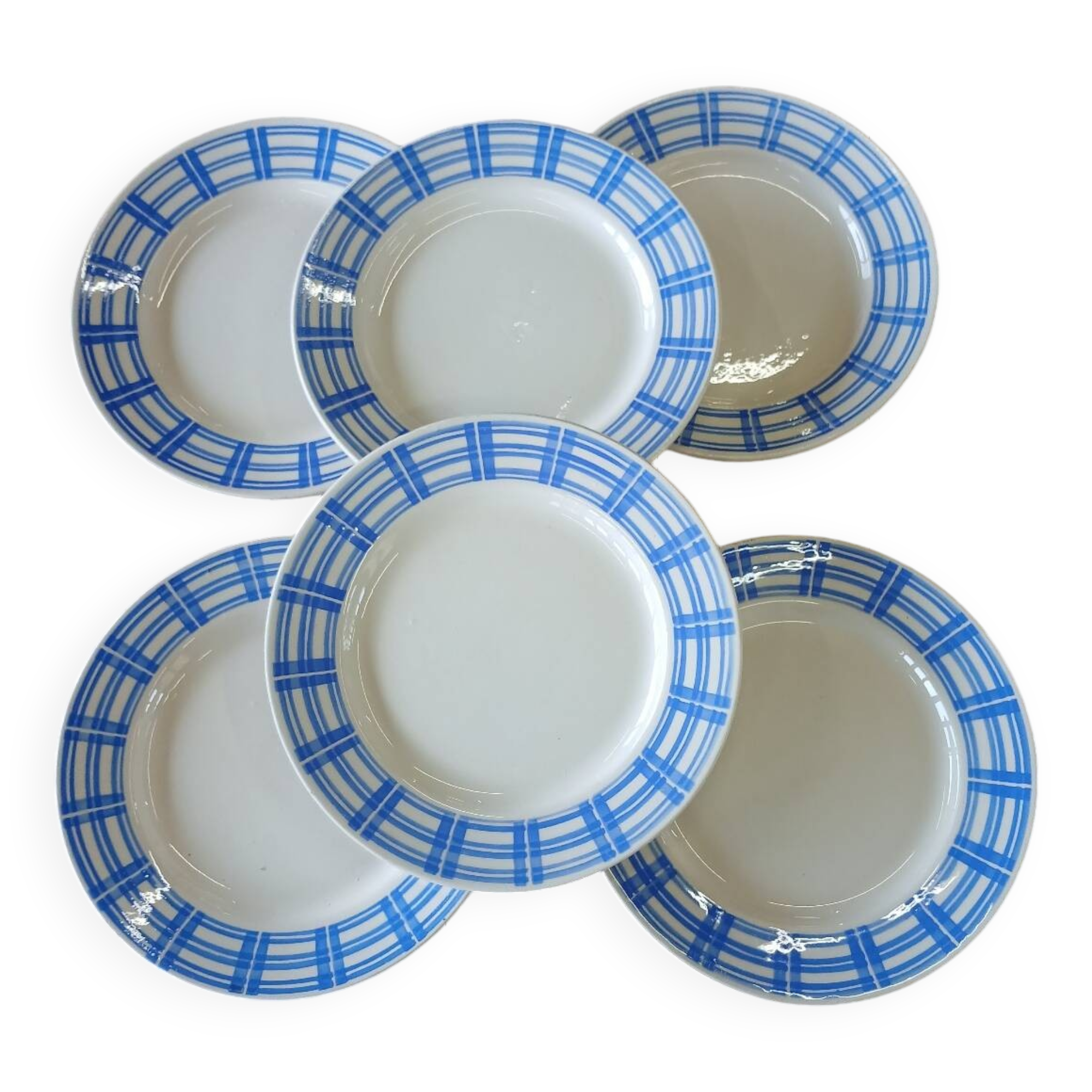 6 old Badonviller dessert plates